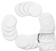 usa made! (16 pack) 2-layer 3.15in bamboo cotton rounds for makeup removal - reusable pads with laundry bag for gentle facial cleansing and eye makeup remover wipes logo