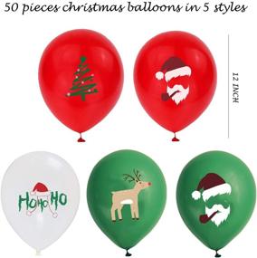 img 2 attached to 🎈 Set of 50 Christmas Latex Balloons, 12 Inch in Red, Green, and White – Ideal for Christmas Party Decorations, School Classroom Activities, Kids' Giveaways