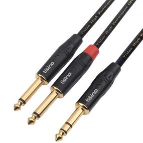 img 4 attached to TISINO 1/4 inch TRS Stereo to Dual 1/4 inch TS Mono Insert Cable Y-Splitter Stereo Breakout Cable Patch Cord - 3.3ft: Enhanced SEO-friendly Product Name