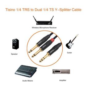 img 2 attached to TISINO 1/4 inch TRS Stereo to Dual 1/4 inch TS Mono Insert Cable Y-Splitter Stereo Breakout Cable Patch Cord - 3.3ft: Enhanced SEO-friendly Product Name