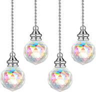 💎 crystal pendant ceiling fan pulls chains - crystal chain extension for bathroom, living room, and ceiling light fan (ab color) логотип