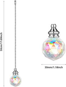 img 3 attached to 💎 Crystal Pendant Ceiling Fan Pulls Chains - Crystal Chain Extension for Bathroom, Living Room, and Ceiling Light Fan (AB Color)