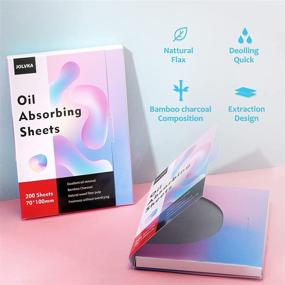 img 3 attached to JOLVKA Oil Control Blotting Paper Sheets (200 Sheets), Bamboo Charcoal Film, Gentle Touch for Skin, Effective Oil Absorption, Deep Cleansing of Excess Facial Oil