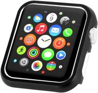 📱 чехол leotop apple watch 38мм 42мм, защитный бампер для iwatch, металлический кожух, рамка из алюминиевого сплава, блестящая защита серии 3/2/1 (матовый черный, 38мм) - совместимый логотип