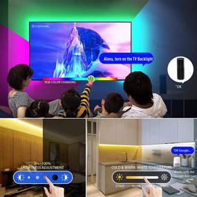 img 2 attached to 🔌 GIDEALED Smart WiFi USB Strip Lights RGBWW Kit - Compatible with Alexa/Google Home, APP/Voice Control - 5V Lightstrip DIY Decoration Ambience Lighting - Color Changing, Music Sync, and Time Setting