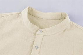 img 3 attached to Bbalizko Cotton Henley Shirts Sleeve