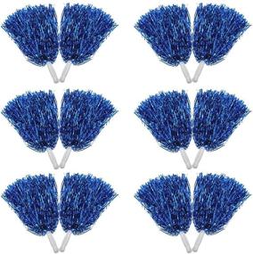 img 3 attached to 🔵 Stunning Royal Blue Pom Poms - Set of 12 for Cheerleading, Sports Events, and Parties