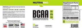 img 1 attached to NutraBio BCAA 5000 Порошок: Ускорение Роста Мышц и Восстановление с Ферментированными Ветвистыми Аминокислотами - Веган, Без Глютена - Несладкий, 60 Порций