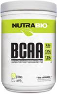 nutrabio bcaa 5000 порошок: ускорение роста мышц и восстановление с ферментированными ветвистыми аминокислотами - веган, без глютена - несладкий, 60 порций логотип