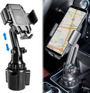 flexible gooseneck car cup holder phone mount with adjustable clamp – compatible with iphone 11 pro/xr/xs max/x/8/7 plus, samsung s10/note 9/s8 plus, and more – ideal for any phone case logo