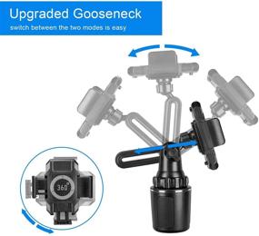 img 3 attached to Flexible Gooseneck Car Cup Holder Phone Mount with Adjustable Clamp – Compatible with iPhone 11 Pro/XR/XS Max/X/8/7 Plus, Samsung S10/Note 9/S8 Plus, and more – Ideal for Any Phone Case