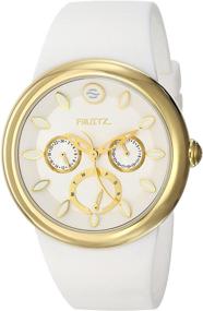 img 4 attached to 🍎 Fruitz Unisex Gold-Tone Stainless Steel Watch with White Silicone Band by Philip Stein - F43G-WW-W