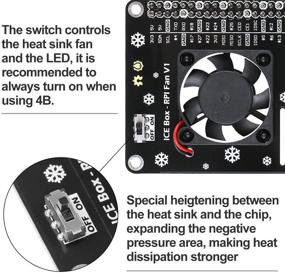 img 2 attached to Enhanced Cooling Fan and Heatsink Set for Raspberry Pi 4B, GPIO Expansion Board with LED for Raspberry Pi 4B/3B+/3B, DC5V 0.2A - MakerFocus