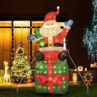 🎅 vanthylit 6ft inflatable santa claus lights - premium outdoor christmas decoration for yard party & holiday with warm white led" logo