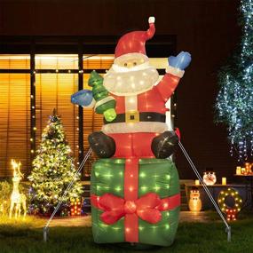 img 4 attached to 🎅 Vanthylit 6FT Inflatable Santa Claus Lights - Premium Outdoor Christmas Decoration for Yard Party & Holiday with Warm White LED"