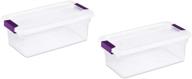 📦 sterilite clearview latch box 6-quart (2-pack) with plum handles for enhanced seo logo