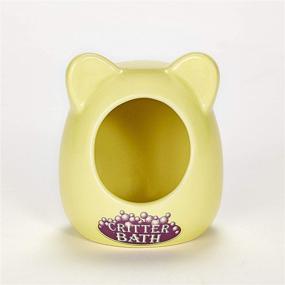 img 1 attached to 🐹 Optimized Ceramic Critter Bath for Dwarf Hamsters and Gerbils by Kaytee - Color May Vary