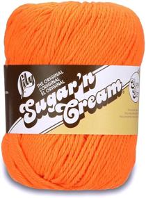 img 4 attached to 🧶 Лилия Sugar 'N Cream Super Size Solid Yarn, 4 унции, средний 4 размер, 100% хлопок - ярко-оранжевый - стирка и сушка в машине