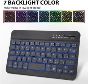 img 1 attached to 📱 Boriyuan iPad Mini Keyboard Case - 7 Colors Backlit Detachable Keyboard Slim Leather Folio Smart Cover for Apple iPad Mini 5 2019/iPad Mini 1 2 3 4 - Black