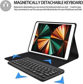 img 2 attached to 📱 Boriyuan iPad Mini Keyboard Case - 7 Colors Backlit Detachable Keyboard Slim Leather Folio Smart Cover for Apple iPad Mini 5 2019/iPad Mini 1 2 3 4 - Black