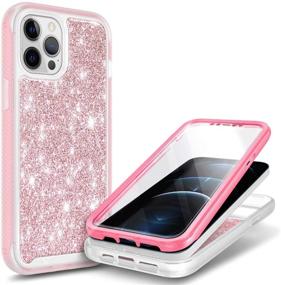 img 4 attached to 📱 E-Began iPhone 12 Case with Built-in Screen Protector - Full-Body Protective Shockproof Rugged Matte Bumper Cover - Rose Gold