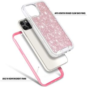 img 1 attached to 📱 E-Began iPhone 12 Case with Built-in Screen Protector - Full-Body Protective Shockproof Rugged Matte Bumper Cover - Rose Gold