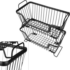 img 1 attached to LOTTS Stackable Wire Basket: Versatile Storage for Kitchen, Pantry, Closets, Bedrooms, Bathrooms - Set of 2