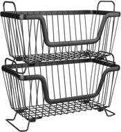 lotts stackable wire basket: versatile storage for kitchen, pantry, closets, bedrooms, bathrooms - set of 2 логотип