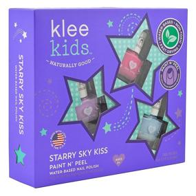 img 3 attached to 🌟 Klee Kids Peelable Nail Polish Gift Set - Water-Based, Non-Toxic, Odor-Free, Made in USA. Starry Sky Kiss.