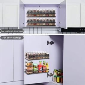 img 2 attached to Scnvo Spice Rack Organizer: Sleek Wall-Mounted 2 Pack for Pantry Cabinet Door - Versatile Storage Solution for Kitchen & Bathroom - Sturdy & Stylish in Black