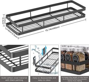 img 3 attached to Scnvo Spice Rack Organizer: Sleek Wall-Mounted 2 Pack for Pantry Cabinet Door - Versatile Storage Solution for Kitchen & Bathroom - Sturdy & Stylish in Black