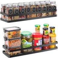 scnvo spice rack organizer: sleek wall-mounted 2 pack for pantry cabinet door - versatile storage solution for kitchen & bathroom - sturdy & stylish in black logo