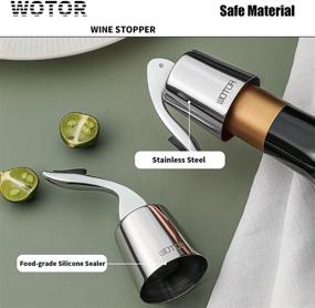 img 1 attached to WOTOR Stainless Steel Wine Bottle Stoppers: Silicone Reusable Wine Saver for Leak-Proof and Fresh Wine - Silver (2 pack)