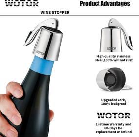 img 3 attached to WOTOR Stainless Steel Wine Bottle Stoppers: Silicone Reusable Wine Saver for Leak-Proof and Fresh Wine - Silver (2 pack)