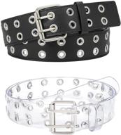 chic transparent double grommet women's belt accessories – fashionably stylish and trendy logo