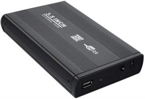 img 4 attached to Корпус внешнего накопителя HDD 3,5 дюйма USB 3.0/USB 2.0 для жесткого диска SATA 3.5 дюйма с кузовом из алюминия (USB2.0-черный)