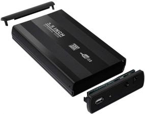 img 3 attached to Корпус внешнего накопителя HDD 3,5 дюйма USB 3.0/USB 2.0 для жесткого диска SATA 3.5 дюйма с кузовом из алюминия (USB2.0-черный)