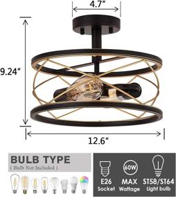 img 3 attached to 💡 Sophisa Farmhouse Decor Flush Mount Black Ceiling Light Fixtures for Kitchen, Living Room, Dining Room, Bedroom, Hallway & Entrance - Metal Round Chandeliers