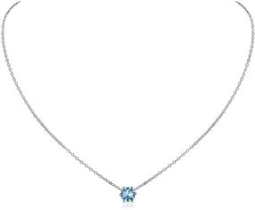 img 4 attached to ChicSilver Birthstone Sterling Aquamarine Necklace