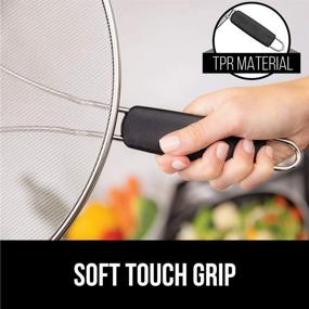 img 1 attached to 🦍 Gorilla Grip Stainless Steel Grease Splatter Screen - Easy to Clean Splash Guard for Cooking, Frying Pan Cover Shield for Oil and Bacon Splashes - Comfortable Handle - Dishwasher Safe - 11.8 Inch, Black +