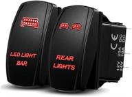 🔆 xislet led light bar rocker switches - atv polaris ranger rzr 800-1000 xp turbo can am commander 800 maverick x3 rear lights utv rocker switch, amber backlit (combo package) logo