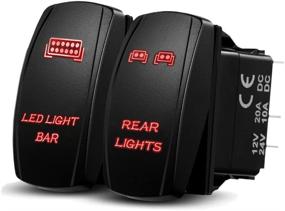 img 4 attached to 🔆 Xislet LED Light Bar Rocker Switches - ATV Polaris Ranger RZR 800-1000 XP Turbo Can Am Commander 800 Maverick X3 Rear Lights UTV Rocker Switch, Amber Backlit (Combo Package)