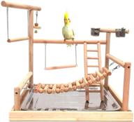 🦜 wooden bird perch stand for small animals - ideal for parrots, parakeets, conures, cockatiels, budgies, gerbils, rats, mice, chinchillas, hamsters - cage accessories and exercise toys logo