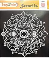 🖼️ large mandala wall art stencil template by craftreat - reusable diy stencils for painting on wood, canvas, paper, fabric, floor, and wall - 6x6 inches in size logo