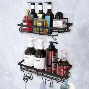 img 4 attached to Stainless Steel Shower Caddy Organizer Rack with Wall Adhesive - No Drilling, Rustproof Bathroom Storage Shelf for Shampoo Inside Bathtub - High Suction Shower Stall Basket - 2 Pack