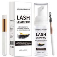👁️ gentle eyelash extension shampoo with brush for sensitive eyes - 50ml foaming cleanser - paraben & sulfate free - salon quality lash bath and home care solution logo
