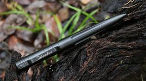 img 2 attached to 🖊️ Schrade 5.7in Black Aluminum Tactical Pen - Refillable and Screw-Off, Ideal for Outdoor Survival, Protection, and EDC