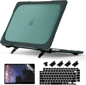img 4 attached to 💻 DONGKE MacBook Air 13 inch Case 2020-2018 Release A2337 M1 A2179 A1932 - Teal, Heavy Duty Rugged Shockproof Hard Shell with Kickstand