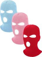 🧣 geyoga 3-holes full face cover knitted neck cover winter balaclava: ultimate cold-weather gear for athletes and outdoor enthusiasts logo