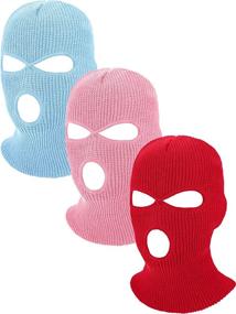 img 1 attached to 🧣 Geyoga 3-Holes Full Face Cover Knitted Neck Cover Winter Balaclava: Ultimate Cold-Weather Gear for Athletes and Outdoor Enthusiasts